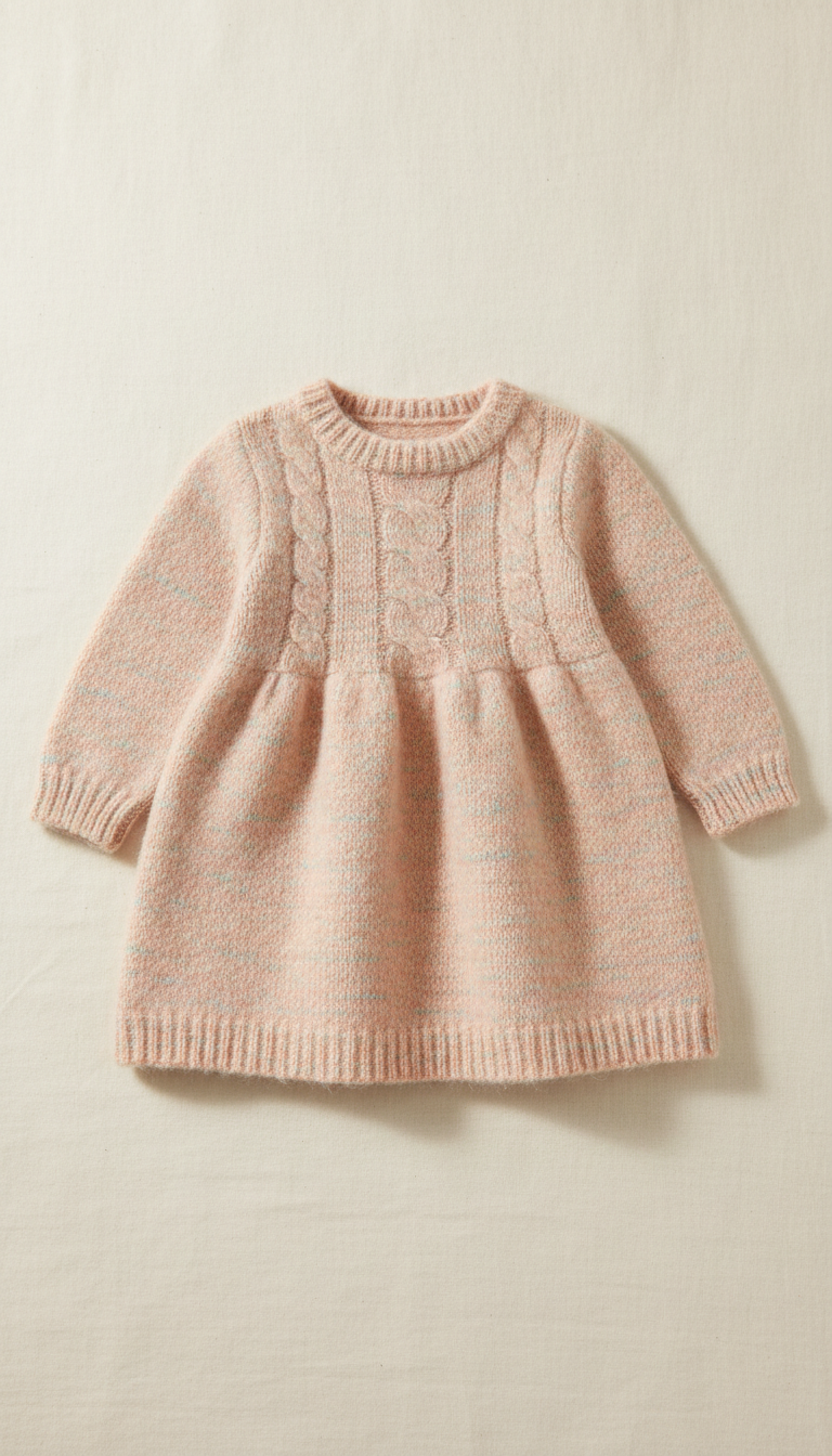 Peach Fuzz Knit Dress for Girls