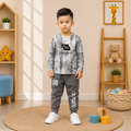 Boys’ Printed Full-Sleeve Shirt & Jogger Set