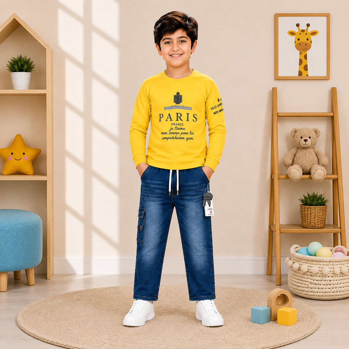 Boys’ Paris Graphic Shirt & Denim Set