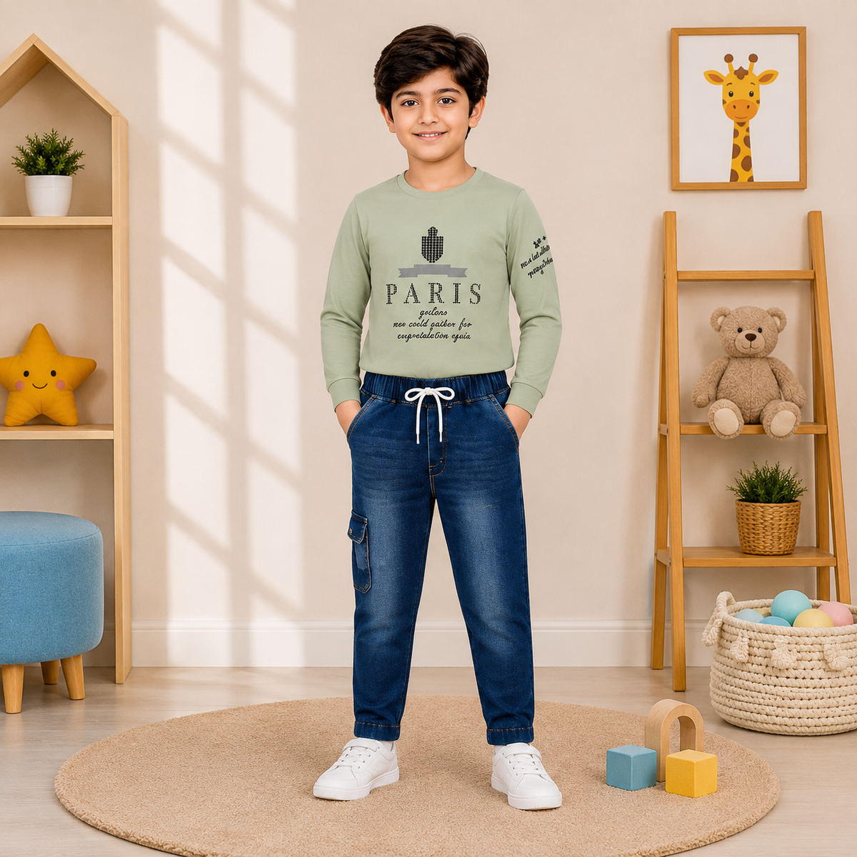 Boys’ Paris Graphic Shirt & Denim Set