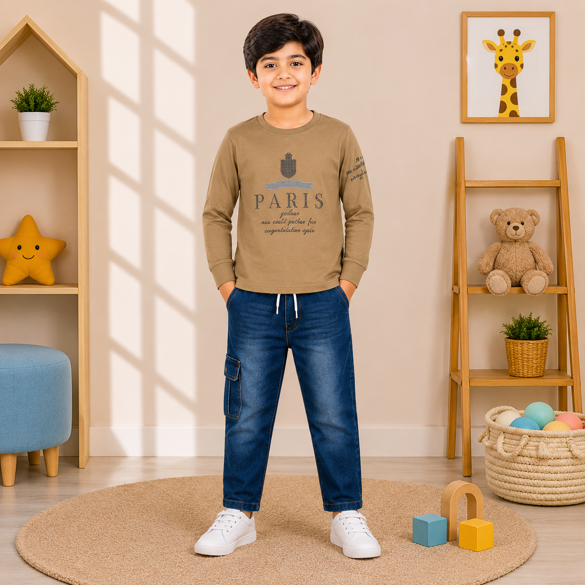 Boys’ Paris Graphic Shirt & Denim Set